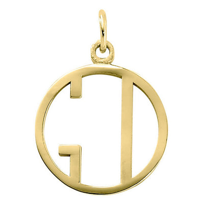 14K Yellow Gold Charm with Sterling Silver Bracelet