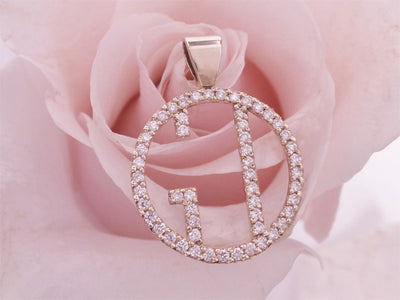 14K Rose Gold Diamond Necklace - Large