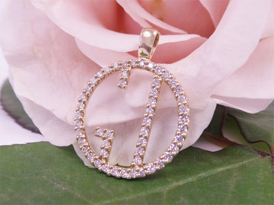 14K Rose Gold Diamond Necklace - Medium