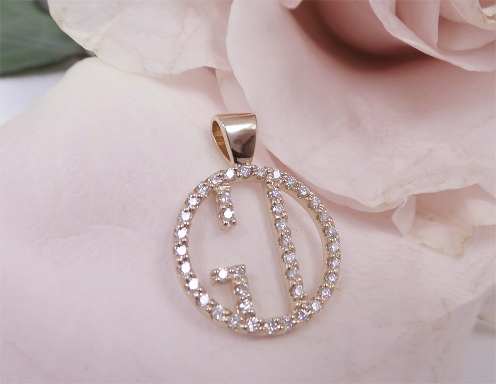 14K Rose Gold Diamond Necklace - Small