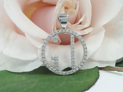 14K White Gold Diamond Necklace - Large