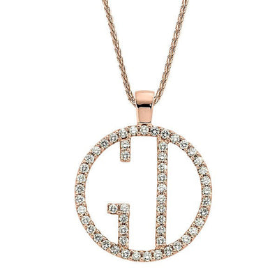 14K Rose Gold Diamond Necklace - Large