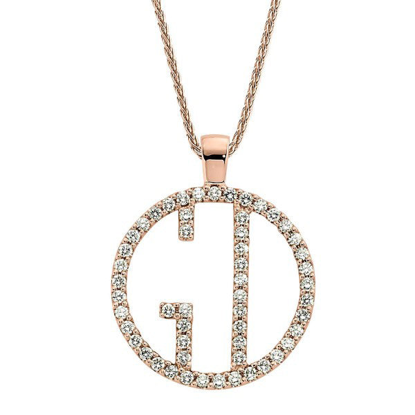 14K Rose Gold Diamond Necklace - Medium