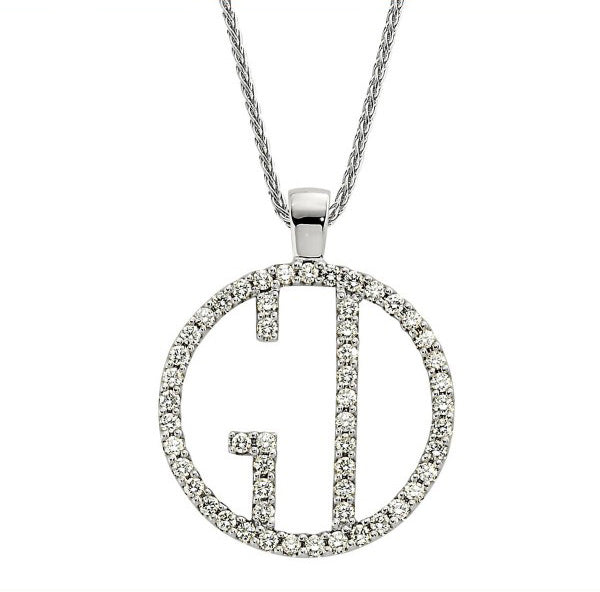 14K White Gold Diamond Necklace - Small
