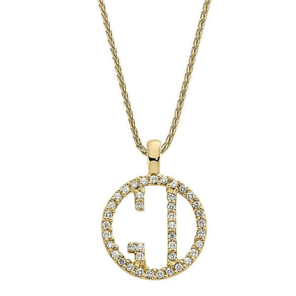 14K Yellow Gold Diamond Necklace - Large